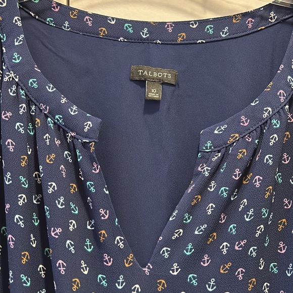 Talbots 3/4 sleeve Navy Anchor Dress - Picture 4 of 7